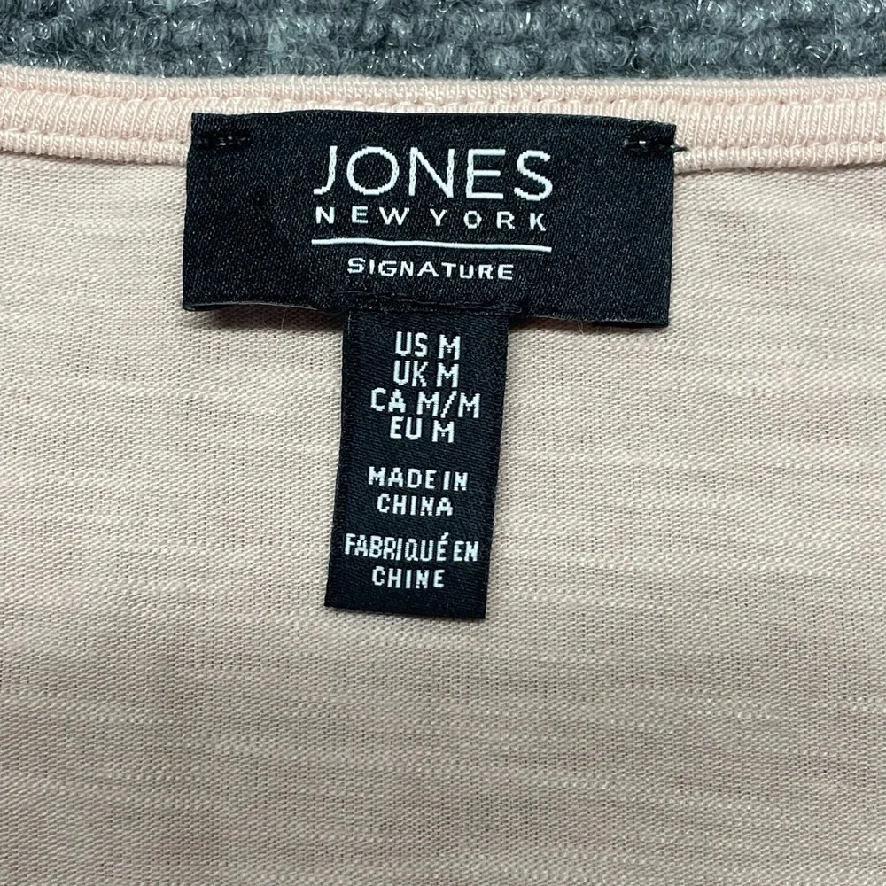 Jones New York Womens Blouse Pink Medium Cold Shoulder Long Sleeve Scoop Neck‎